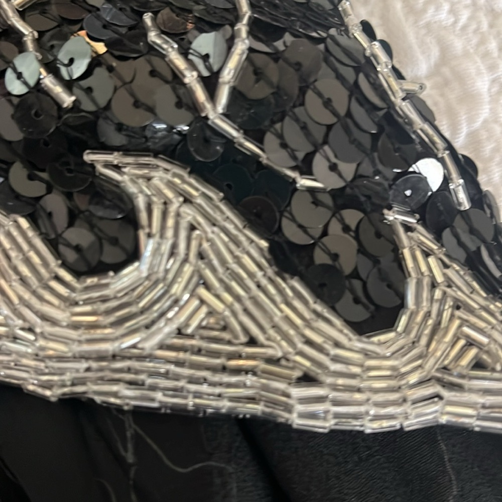 •🍒FINAL PRICE🍒VINTAGE SEQUIN SILK GOWN BOUDOIR FRENCH COSTUME• - Picture 13 of 16
